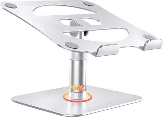 Altezza Ergonomica Telescopica Regolabile in Alluminio Standard 360 Gradi Rotativo per Laptop da 10 a 17.3 Pollici