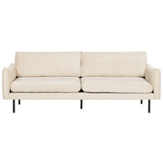 Divano moderno in velluto beige chiaro a 3 posti con Gambe nere Stile Retrò Moderno