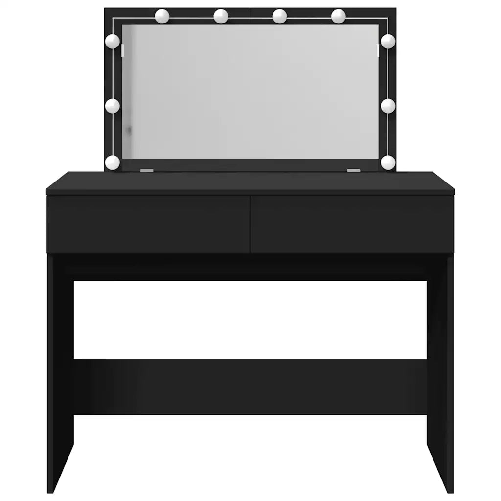 Toeletta | Tavolo da Trucco con LED Nero 100x40x120 cm