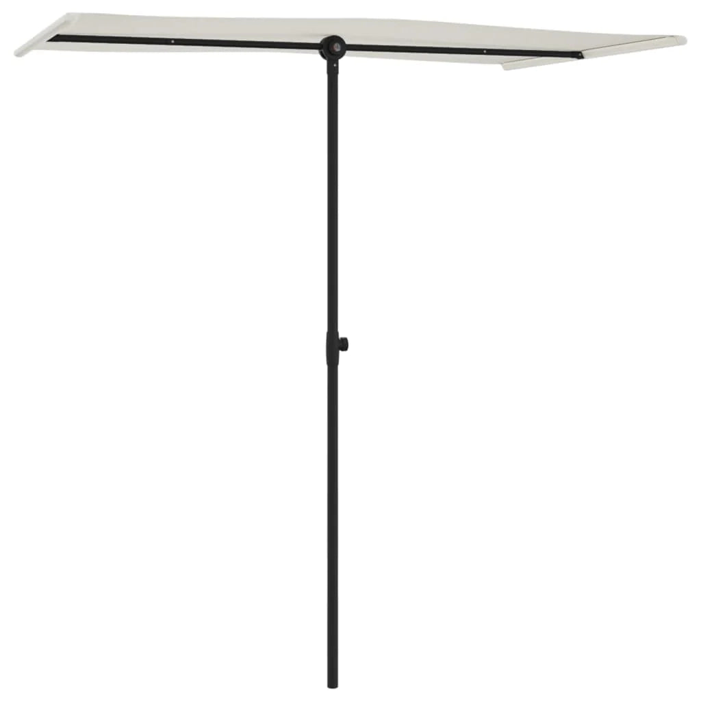 Ombrellone da esterno con palo in alluminio 180 x 130 cm bianco sabbia 02_0008217