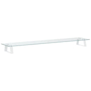 Supporto per monitor mobile da scrivania 100 x 20 x 8 cm vetro temperato e metallo bianco 02_0044823