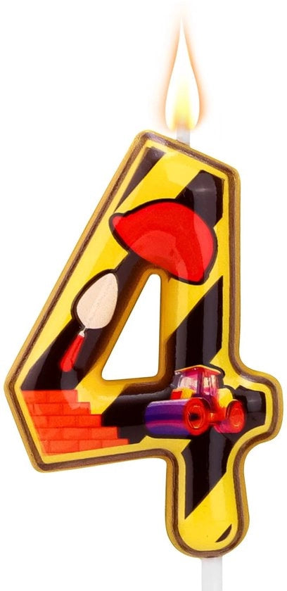 Candela per Compleanno con Numero per Festa di Costruzione
