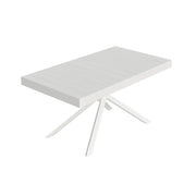 Tavolo Allungabile 160-420x90x74 cm Niket Bianco Frassino Gambe Bianche
