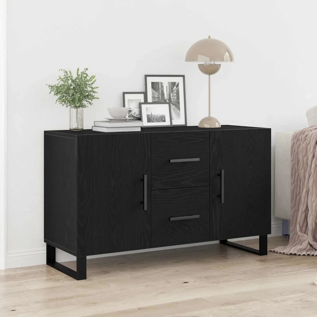 Credenza-Buffet-Armadio da cucina Rovere nero 100 x 36 x 60 cm Legno multistrato 459499