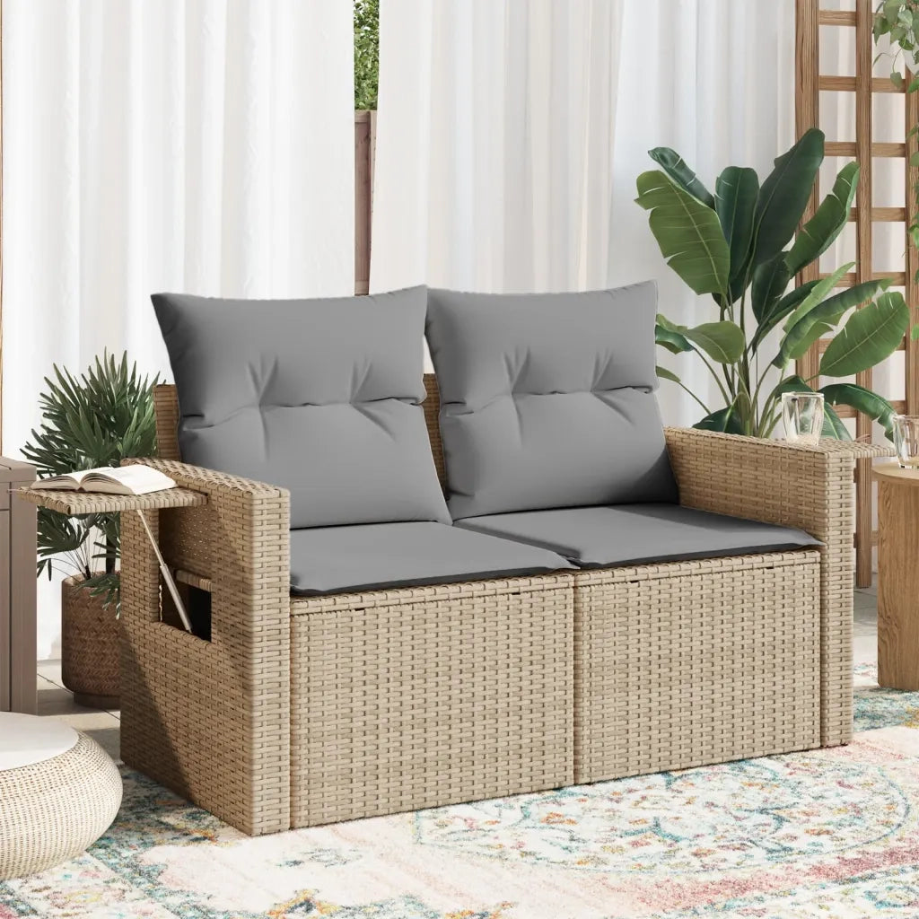 Divano da Giardino con Cuscini a 2 Posti Beige in Polyrattancod mxl 87105