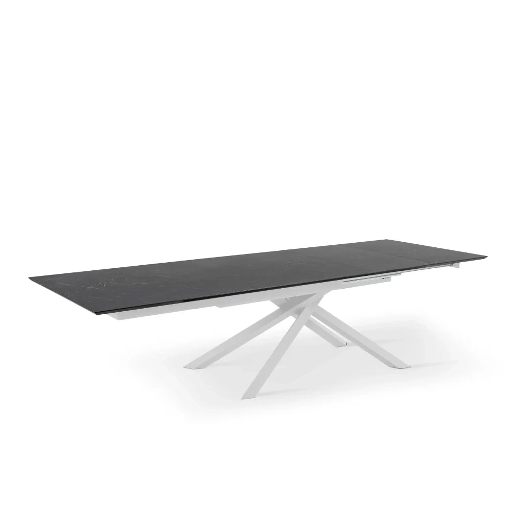 Tavolo da pranzo allungabile in HPL effetto marmo nero Ryder 170-270x90 cm fino a 12 posti Made in Italy | Duzzle