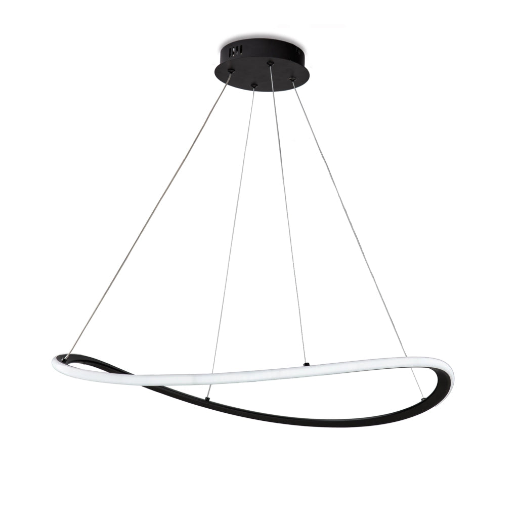 Sospensione Moderna Darwin Plastica Nera Led 40W Dimmerabile 3000-4000-6000K