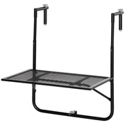 TAVOLO DA RINGHIERA PIEGHEVOLE E REGOLABILE IN METALLO 60X60X57-72 CM NERO