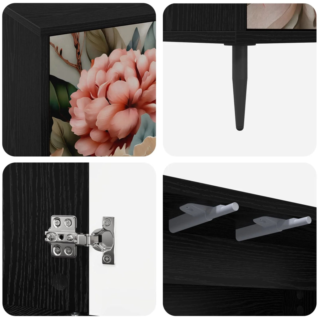 Credenza BORNE Rovere Nero 69 x 33 x 76 cm Legno ingegnerizzato 8006936