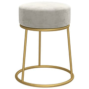 Sgabello Rotondo Grigio Chiaro in Velluto CFW1624142