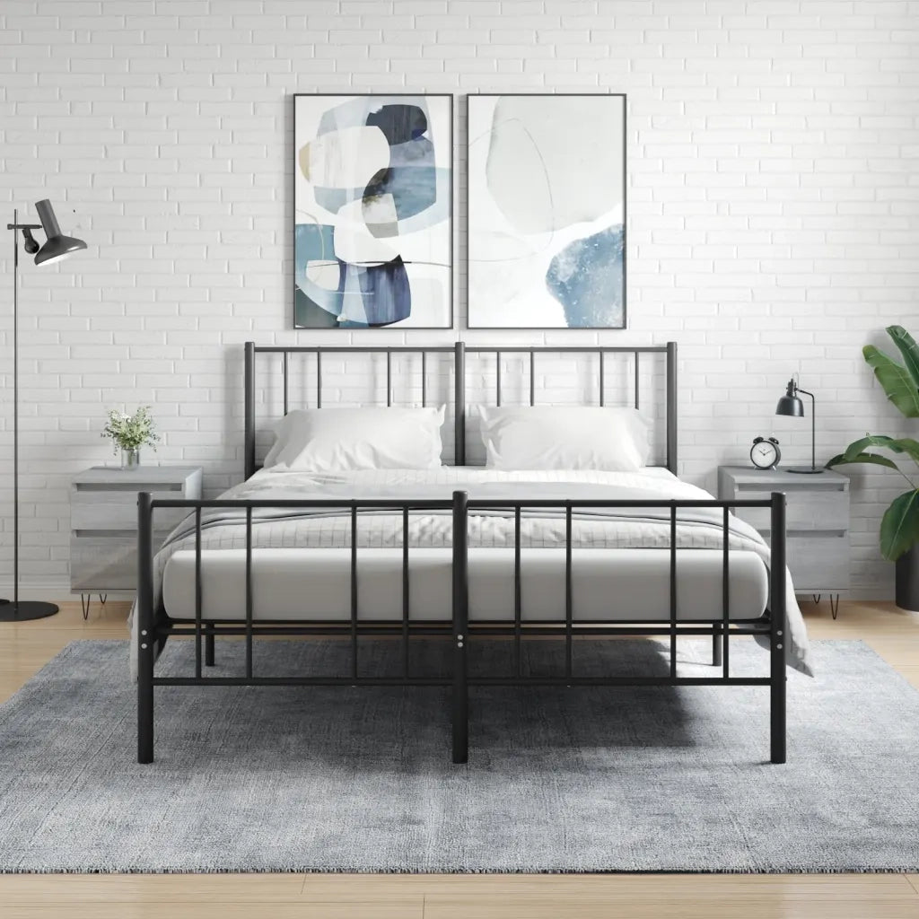 Set di 2 Comodini | Armadio da Notte | Mobiletto da notte Grigio Sonoma 40x35x50 cm in Legno Multistrato