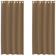 Tende in Voile con Occhielli 2 pz Marrone Chiaro