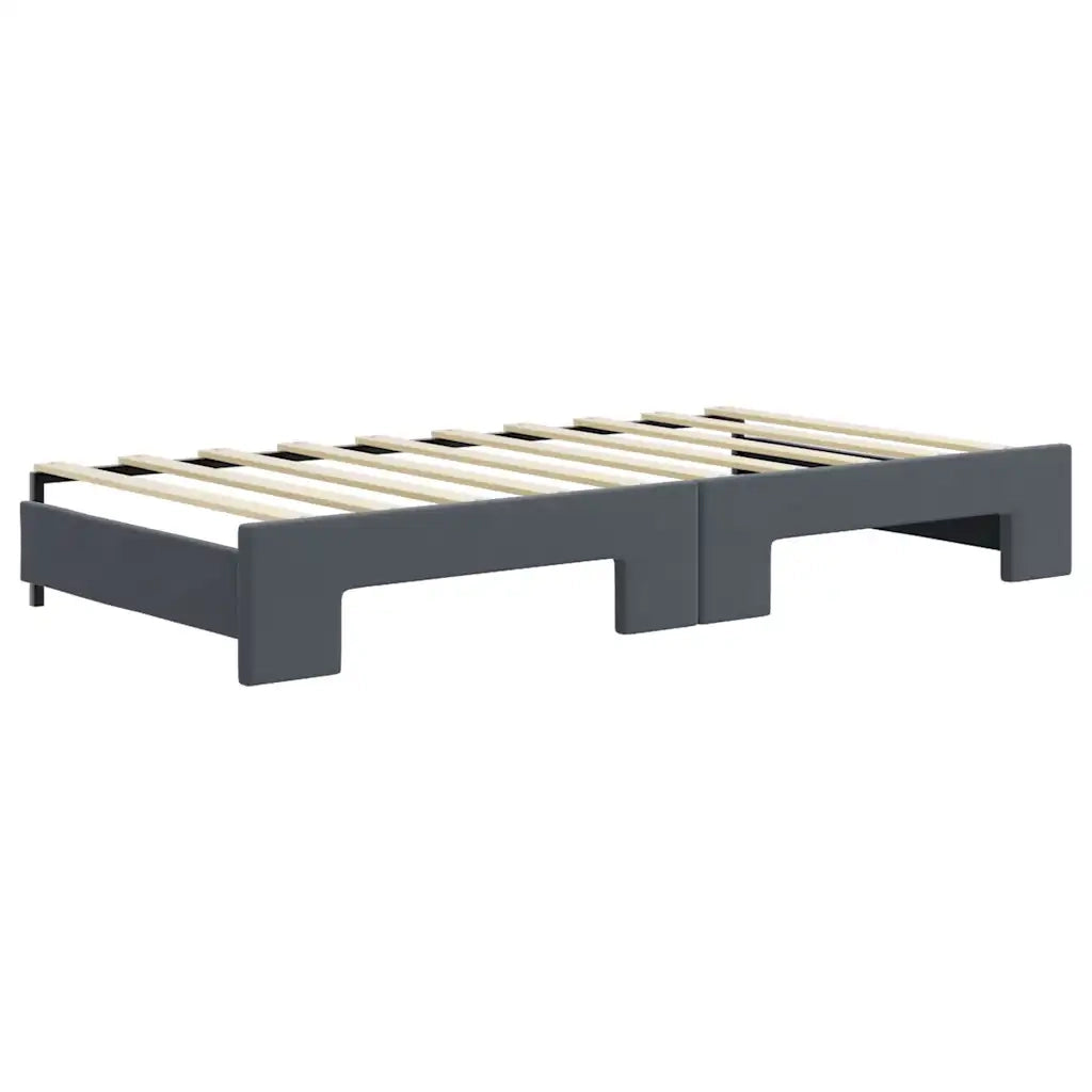 Divano Letto Estraibile Cassetti-Sofa Letto-Daybed Grigio Scuro 90x190cm Velluto 356983