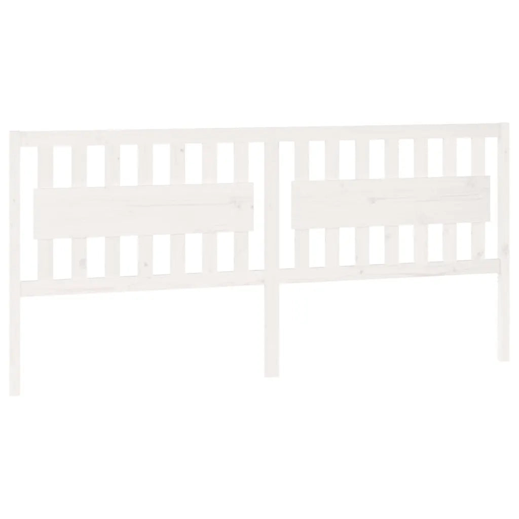Testiera per Letto-Testata-Testiera Decorativa Bianca 205,5x4x100 cm Legno Massello di Pino 406379