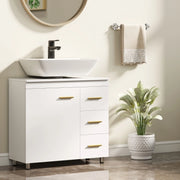 Mobile bagno sottolavabo bianco con ante e cassetti