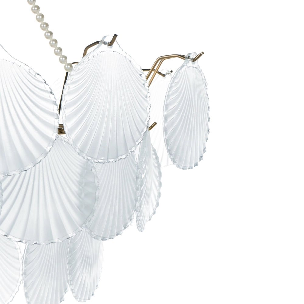 Lampadario vetro e ottone Lampada a sospensione Cristalli Stile Glamour