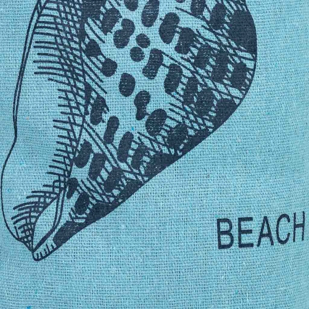Fermaporta in cotone con conchiglia blu 12x12x25h cm