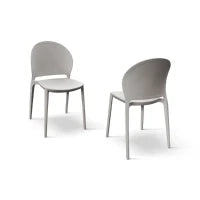 PAZZO DESIGN Sedia Stefania set da 4 sedie tortora in Polipropilene
