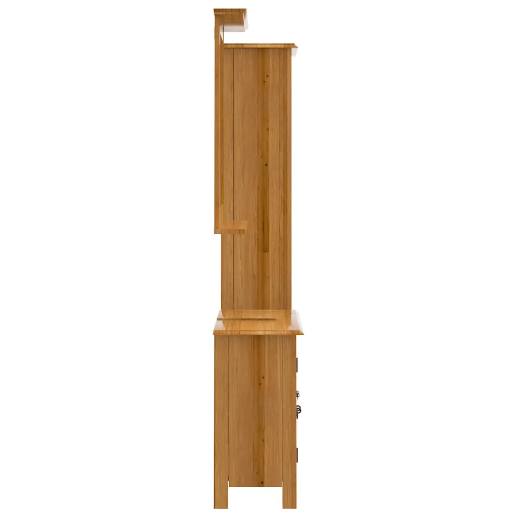 Set Mobili da Bagno 3 pz in Legno Massello di Pino