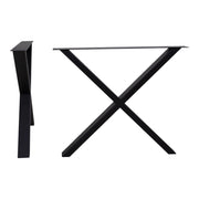 Gambe Nimes design X per tavolo da pranzo in acciaio nero, 86×70,8 cm