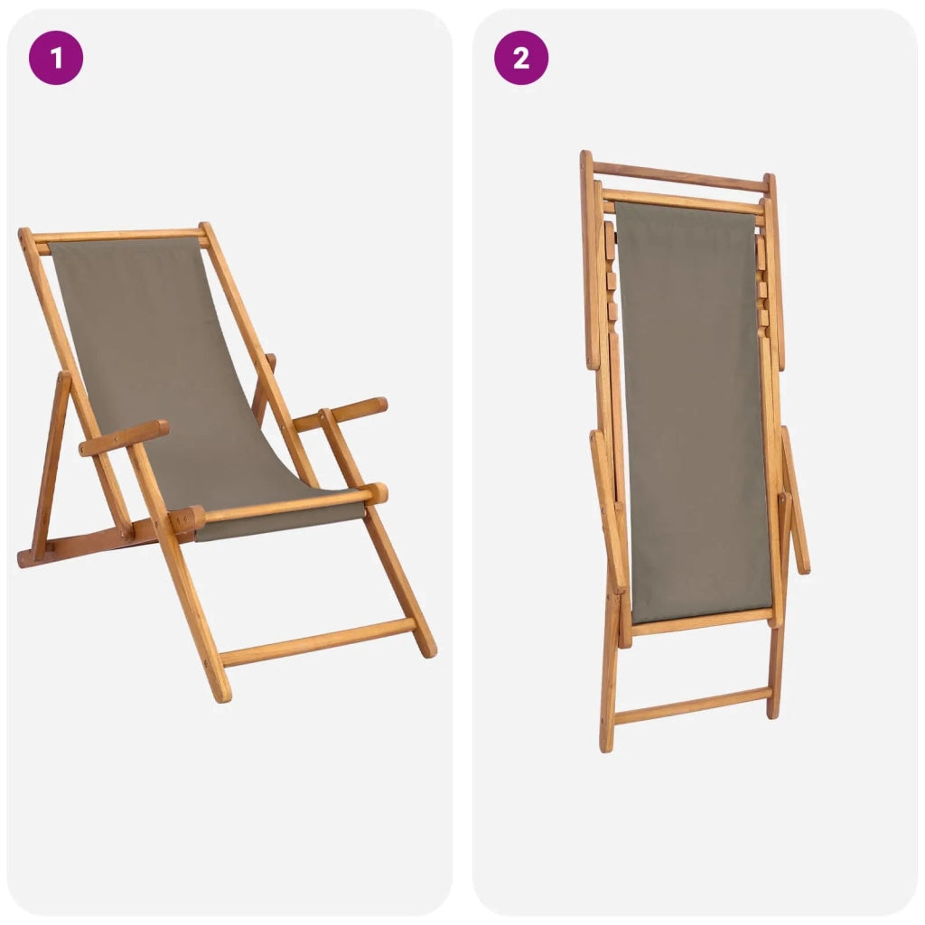 Sedia da spiaggia Tortora Legno di teak solido 42032665