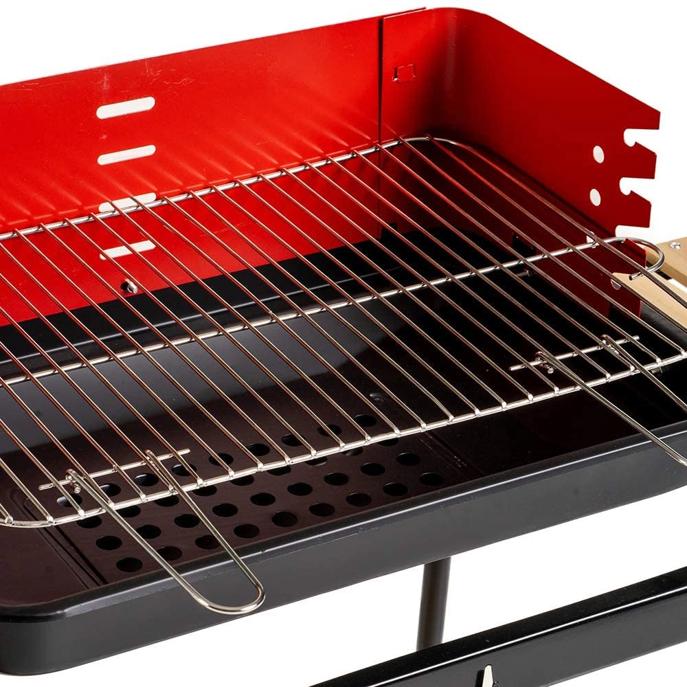 MAURY'S BARBECUE RETTANGOLARE CON RIPIANI IN LEGNO 85 X 45 X 105 CM