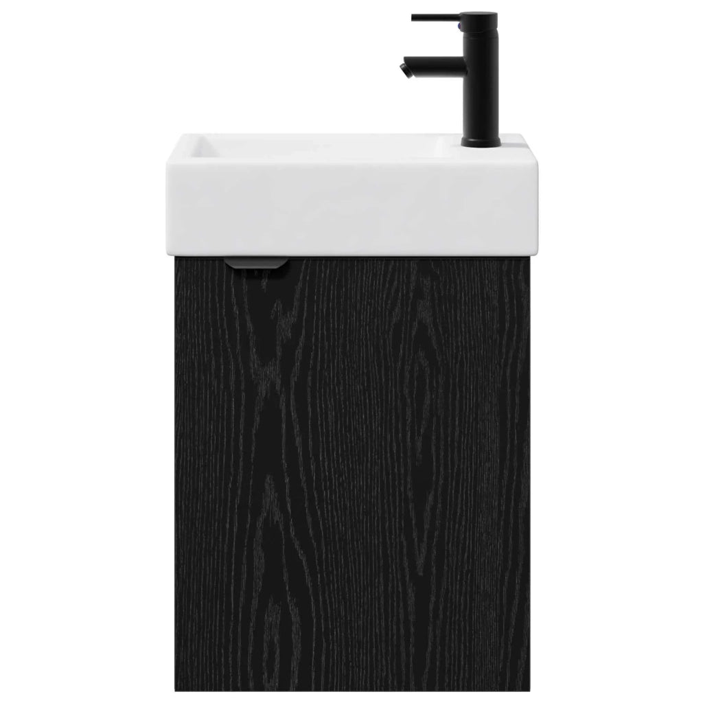 Mobile bagno con rubinetto Rovere Nero 45,5 x 22,5 x 84 cm 889434