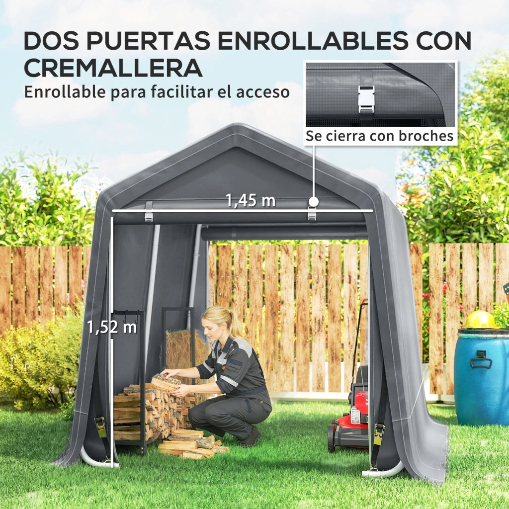 Carpa per Biciclette da Giardino ¨C zephmum ¨C Grigio Scuro 2.4x2x2 m