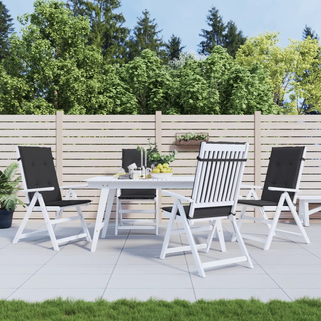 Cuscini per Sedie 4 pz | Cuscini per sedie Neri 120x50x3 cm in Tessuto