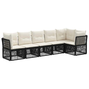 Set Divano da Giardino 6 pcs Nero polyrattan 3434221