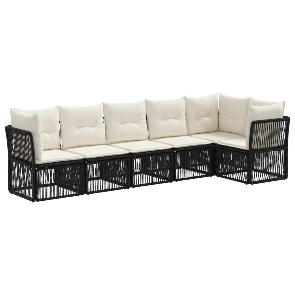 Set Divano da Giardino 6 pcs Nero polyrattan 3434221