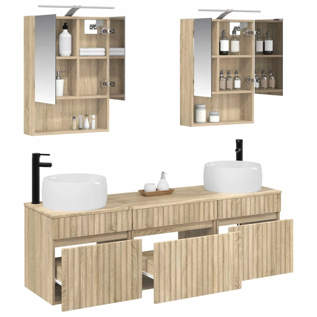 Set di Armadi da Bagno 5 pcs Rovere Sonoma 50 x 14,5 x 70 cm 3406641