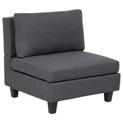 Poltrona imbottita in tessuto grigio scuro a 1 posto sezione modulare stile moderno scandinavo soggiorno