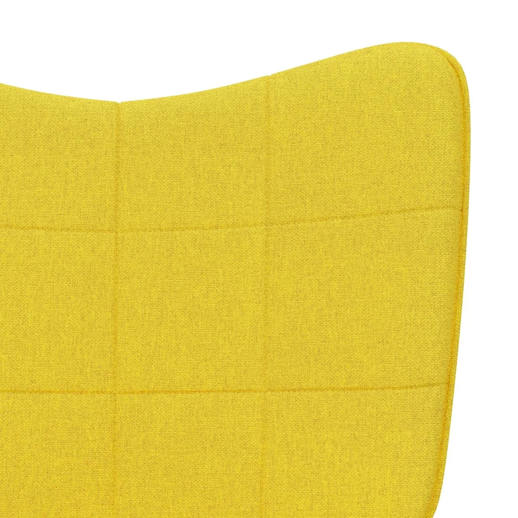 Poltrona | Sedia Relax con Sgabello Giallo Senape in Tessuto