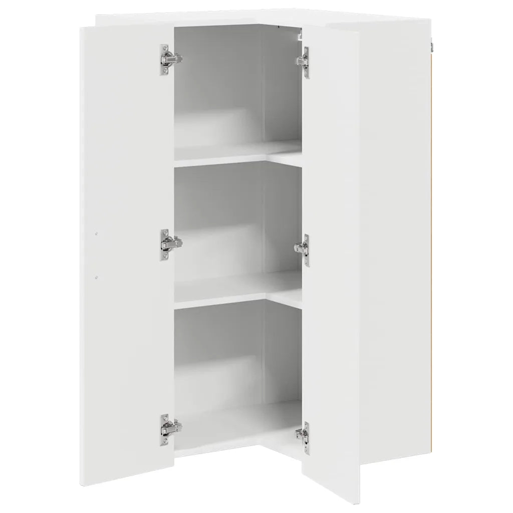 Mobile angolare per parete LUCCA Bianco Lucido 57 x 57 x 100 cm