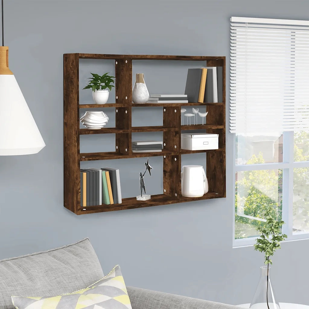 Mensola a Muro Rovere Fumo 90x16x78 cm in Legno Multistrato 815558