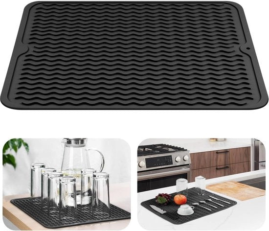 Afdruiprek in Silicone - Resistente al Calore e Antiscivolo - 1 pezzo - Nero - 30x40 CM