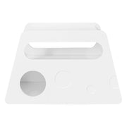 Tavolino Portaoggetti con Ruote e Aperture Laterali; Design Arrotondato; Stile Minimal; in MDF e Truciolare; 81×33×51;5 cm; Bianco