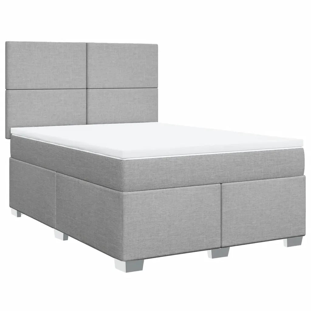 Giroletto a Molle con Materasso Grigio Chiaro 160x200cm Tessuto