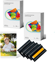 Fotopapier 10x15 cm - Pacchetto con 160 fogli - Inclusi 4 caricatori di inchiostro - Colori vivaci - Adatto per stampanti Amber - Ideale per tutte le tue esigenze di stampa