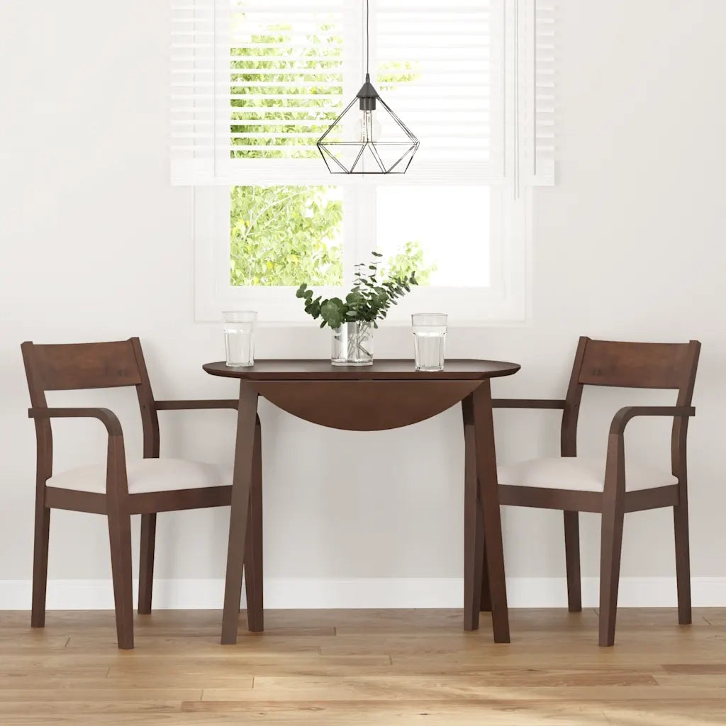 Sedie da Pranzo con Cuscini 2pz Marrone Legno Massello di Hevea 4102507