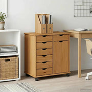 Mobile con Ruote con ruota Marrone miele 63,5 x 39 x 65,5 cm 42028376