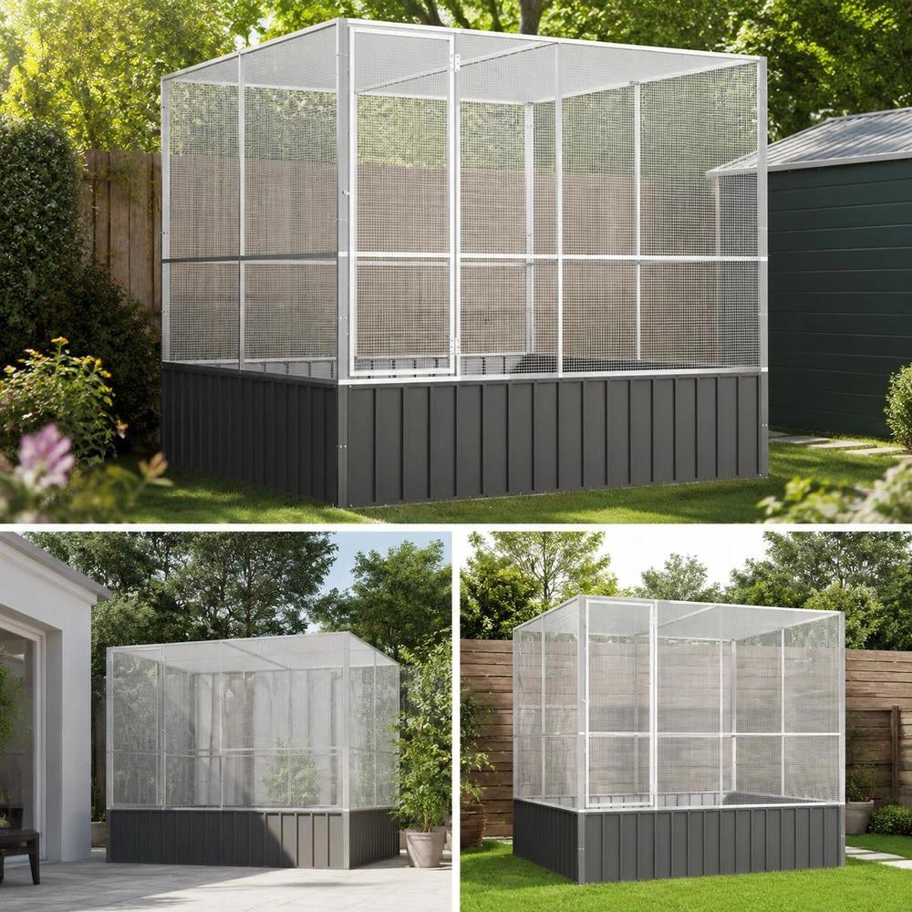Silver Aviary 211x207x212 Cm Steel