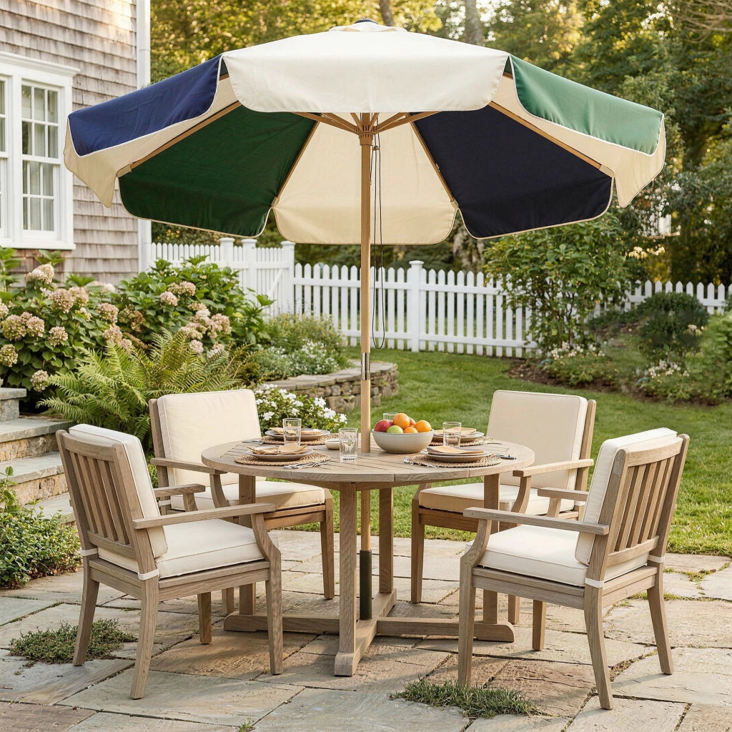 Ombrellone da giardino ? 2.3 m con effetto legno ¨C zephmum ¨C Verde scuro