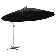 Ombrellone a Sbalzo Nero 3 m Palo in Alluminio 47226