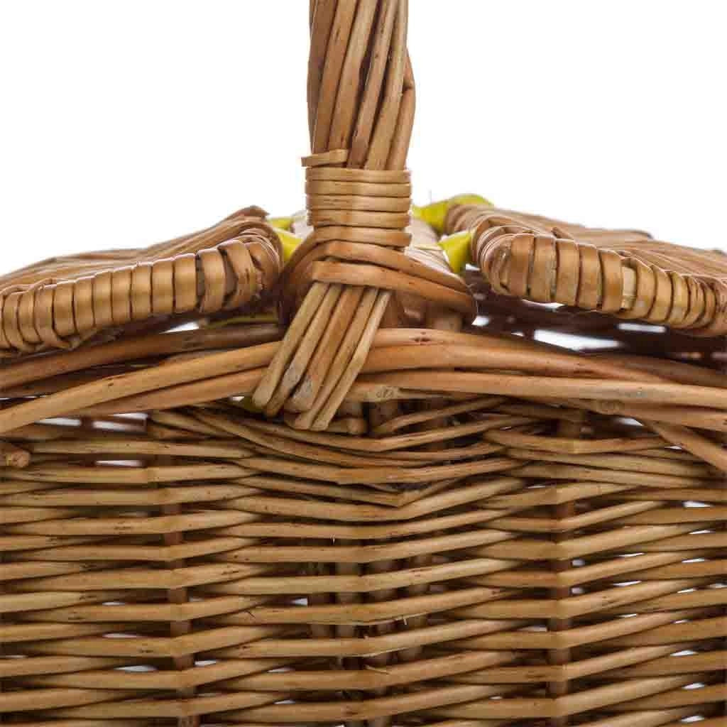 Cesto in vimini marrone con coperchio 25x17x13/27h