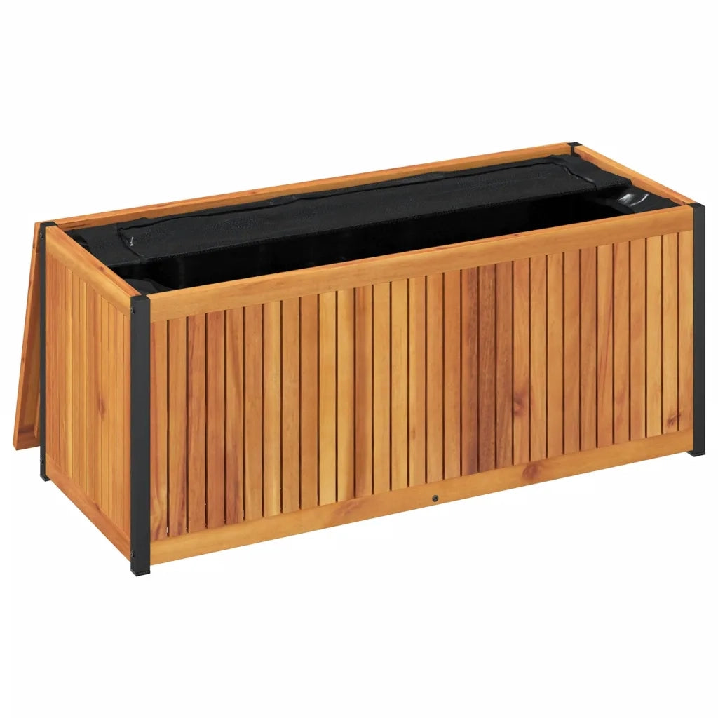 vidaXL Scatola Cuscini da Esterno 110x45x42/53 cm Legno Acacia/Acciaio