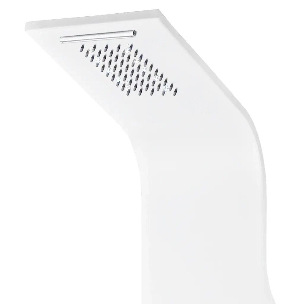 Pannello Doccia in Alluminio 20x44x130 cm Bianco CFW7381604