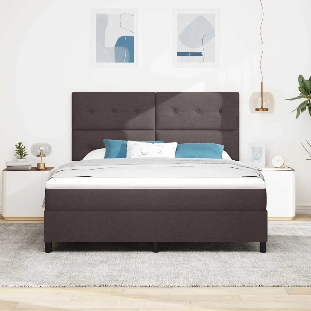 Letto a molle con materasso Marrone Scuro 180 x 200 cm Tessuto 3339409