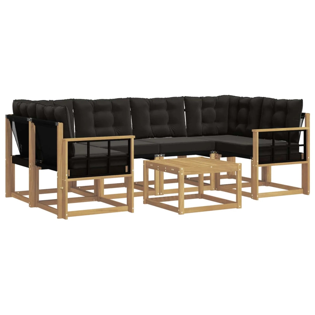 Set di divani da esterno 7 pz Bianco e Nero 3389266